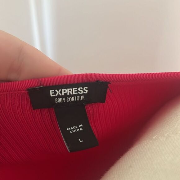 Express Body Contour Wrap Front Sweater Crop Top - Picture 6 of 6